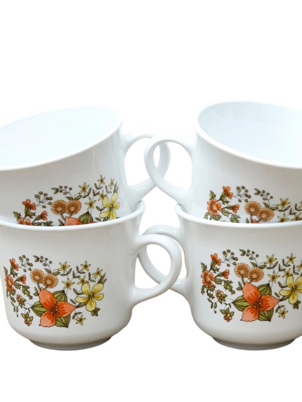 Vintage Corelle by Corningware Mugs Set of 4 Discontinued Indian Summer Pattern